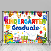 Lofaris Crayons School Bag Tools Kindergarden Grad Backdrop